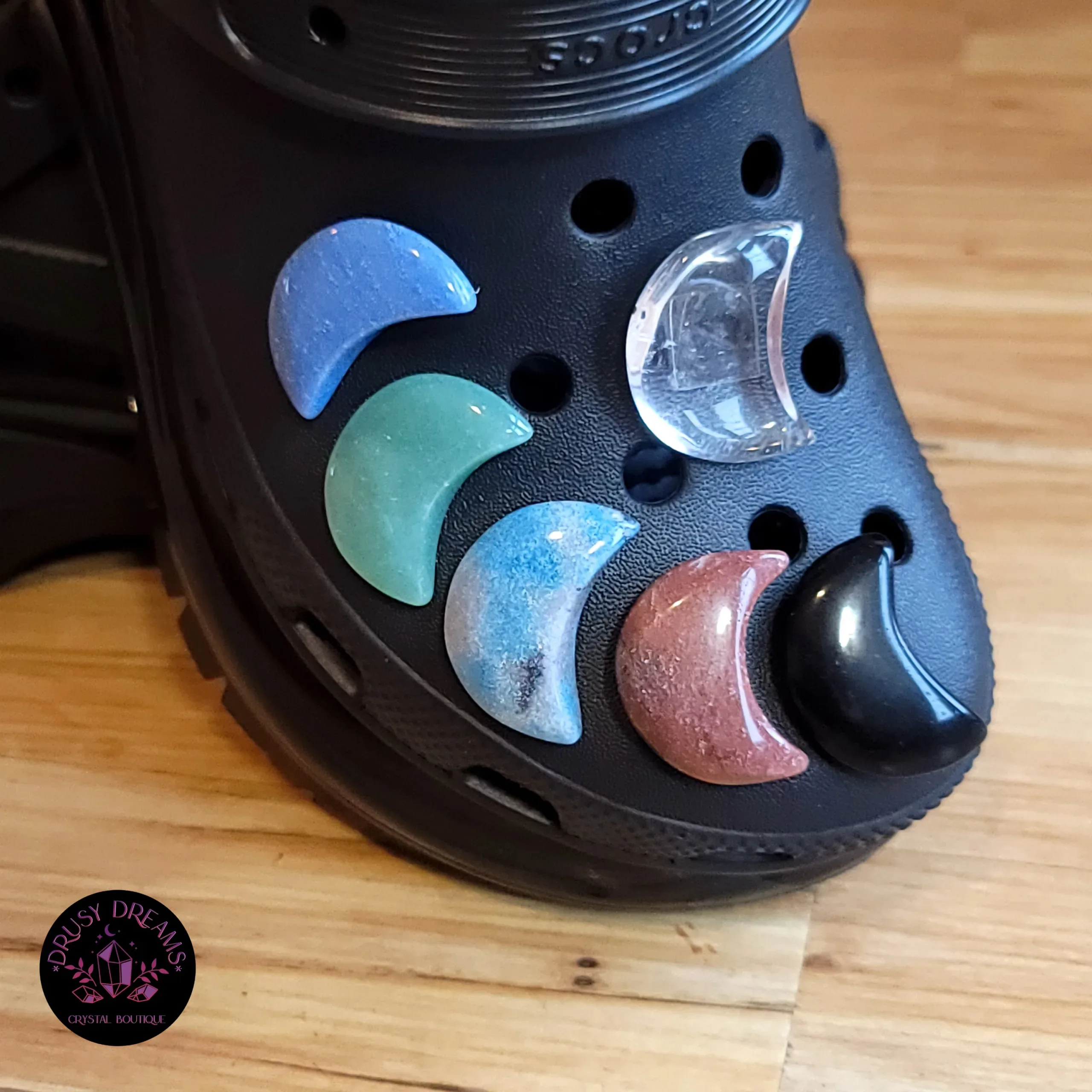 Moon Crystal Croc Charms