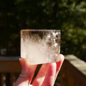 2″ Light Smoky Quartz Hexahedron or Cube 13 Oz | Earth Element of the Platonic Solids | Sacred Geometry