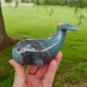 4" Trolleite Whale Crystal Carving with Beautiful Color Variations 11.7 Oz