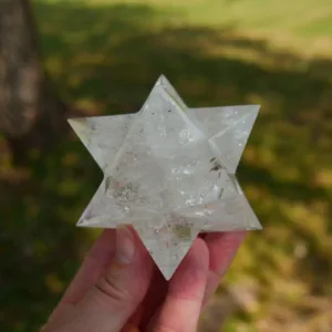 3.25" High Quality Clear Quartz Double Merkabah 10.1 Oz | 12-Pointed Crystal Star | Asteroid