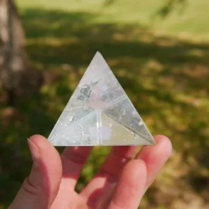 2.4" Clear Quartz Tetrahedron 2.7 Oz | Fire Element of the Platonic Solids | Sacred Geometry