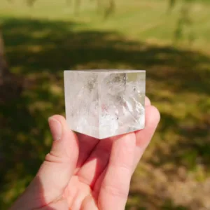 1.4″ Clear Quartz Hexahedron or Cube 4.1 Oz | Earth Element of the Platonic Solids | Sacred Geometry