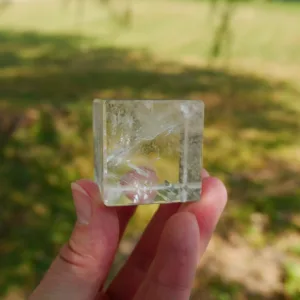 1.4″ Clear Quartz Hexahedron or Cube 4 Oz | Earth Element of the Platonic Solids | Sacred Geometry
