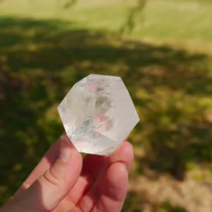 1.5″ Clear Quartz Dodecahedron Crystal 4.3 Oz | Aether or Universe Element of the Platonic Solids | Sacred Geometry