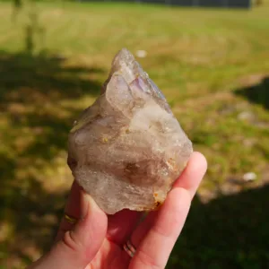 3.25" Smoky Amethyst Elestial Quartz with Inclusions from Mozambique 4.4 oz | Jacare | Fenster | Alligator Quartz