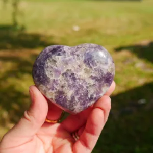 Lovely Unicorn Stone Crystal Heart 2.75" | Lepidolite, Pink Tourmaline/Rubellite, Cleavelandite and Smoky Quartz