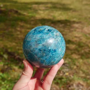 3" Vivid Blue Apatite Sphere from Madagascar 2.2 Lbs