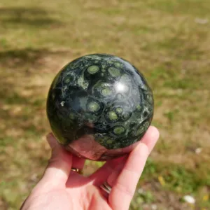 Large 3.1" Kamababa Jasper Sphere "Stromatolite" from Katsepy, Madagascar 2 Lbs!