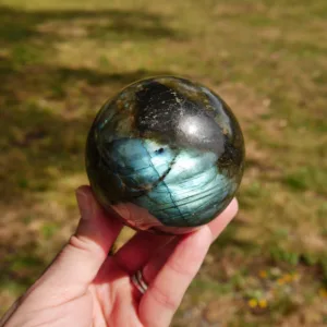 2.6" Flashy Labradorite Sphere Crystal Ball from Tulear Madagascar 1.3 Lbs
