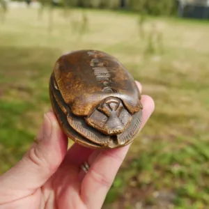 2.9" Egyptian Scarab Vintage 1992 Carving with Basalt from the Giza Plateau 6 Oz