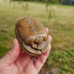 3.2" Egyptian Scarab Vintage 1992 Carving with Basalt from the Giza Plateau 7.2 Oz