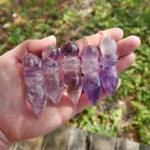 Large Chevron Amethyst Egyptian Karnac Pendulum 2.25-2.5"