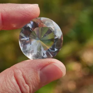 1" Light Smoky Quartz Diamond Brilliant Cut 50 Carat