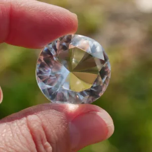 1" Sparkling Clear Quartz Diamond Brilliant Cut 45 Carat