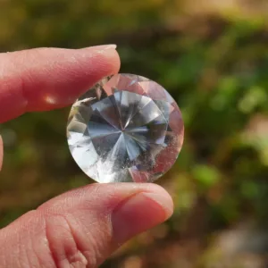 1" Sparkling Clear Quartz Diamond Brilliant Cut 60 Carat