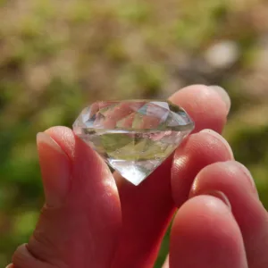 1" Sparkling Clear Quartz Diamond Brilliant Cut 50 Carat