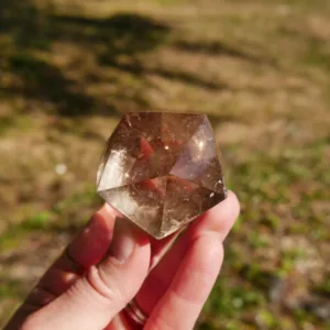 1.6″ Smoky Quartz Icosahedron Crystal 4.8 Oz | Water Element of the Platonic Solids | Sacred Geometry