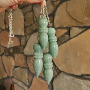 Large Green Aventurine Egyptian Karnac Pendulum 2.25-2.5"
