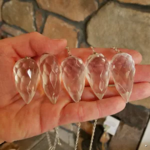 Clear Quartz Faceted Teardrop Pendulum from Brazil - You Choose!