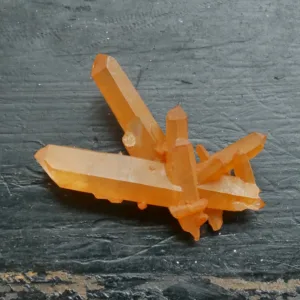 3" Large Tangerine Quartz Cluster from Brazil 1.6 oz | Hematite or Ferruginous Quartz