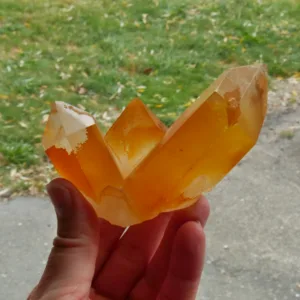 4" Large Tangerine Quartz Cluster from Brazil 8.1 oz | Hematite or Ferruginous Quartz
