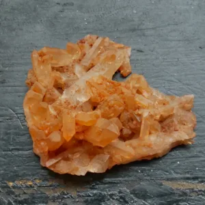 3.5" Tangerine Quartz Cluster/Plate from Brazil 3.7 oz | Hematite or Ferruginous Quartz