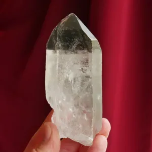 4″ Large Black Phantom Lemurian Raw Crystal Point 7.8 oz