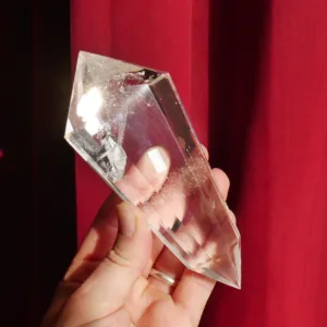 5" Clear Quartz Flat Vogel from Brazil with 12 Sides | Crystal Healing | Energy Tools 10.3 oz