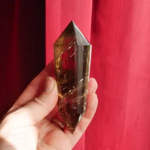4" Smoky Quartz Vogel with 24 sides from Brazil | Crystal Healing | Energy Tools 5.4 oz