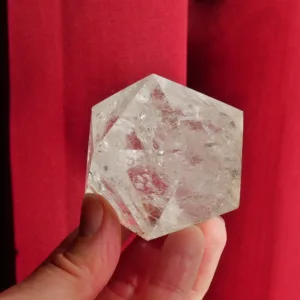 1.8" Clear Quartz Icosahedron Crystal 7.5 Oz | Water Element of the Platonic Solids | Sacred Geometry