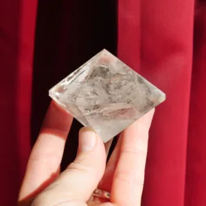 2″ Clear Quartz Octahedron 4.9 Oz | Air Element of the Platonic Solids | Sacred Geometry