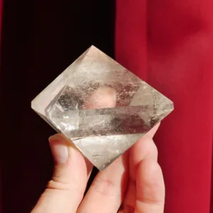 2.25″ Clear Quartz Octahedron 8.1 Oz | Air Element of the Platonic Solids | Sacred Geometry
