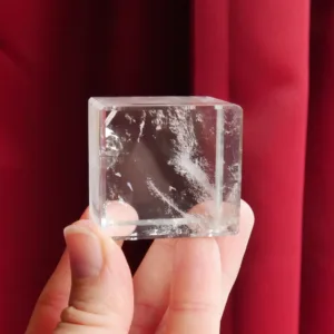 1.5″ Clear Quartz Hexahedron or Cube 5.2 Oz | Earth Element of the Platonic Solids | Sacred Geometry