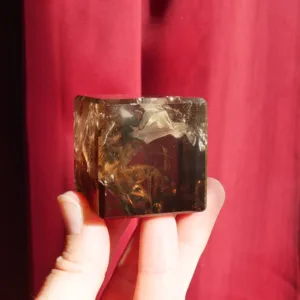 1.5″ Smoky Quartz Hexahedron or Cube 6 Oz | Earth Element of the Platonic Solids | Sacred Geometry