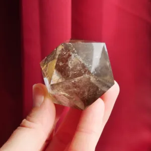 1.5″ Smoky Quartz Icosahedron Crystal 3.7 Oz | Water Element of the Platonic Solids | Sacred Geometry