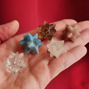12 Point Double Merkabah Mini Crystal Carving | Stellated Dodecahedron | Sacred Geometry