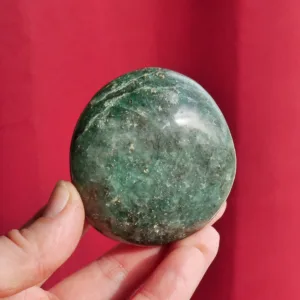 2.25" Emerald Fuchsite with Pyrite Inclusions | Palm Stone from Madagascar