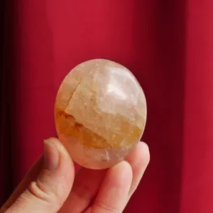 2" Golden Rose Quartz Palmstone Gallet | Iron Rose Quartz