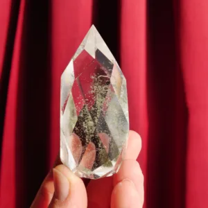 2.6" Garden Quartz Faceted Flame or Egg, High Quality Chlorite Included Quartz