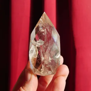 2.6" Smoky Quartz Faceted Flame or Egg, High Quality Polished Crystal