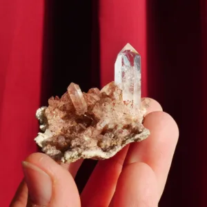 2" Brandberg Clear Quartz on Hematite Included Plate