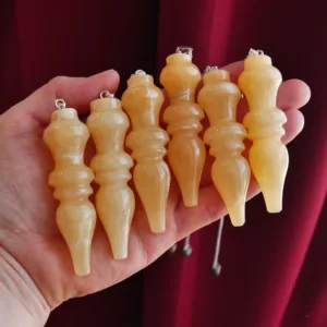 Orange Calcite Egyptian Karnac Thoth Pendulums 2.75" - Choose Your Own!