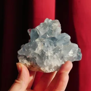 3.5" Raw Celestite Crystal Cluster with Rainbows from Sakoany, Madagascar