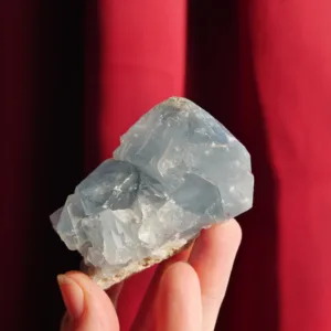 2.75" Raw Celestite Crystal Cluster with Rainbows and Large Termination from Sakoany, Madagascar