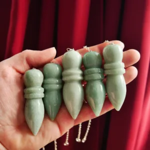 Large Green Aventurine Egyptian Karnac Pendulum 2.25-2.5"