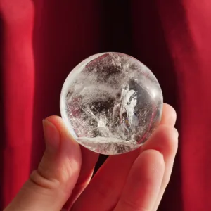 1.75" Clear Quartz Flat Palm Stone