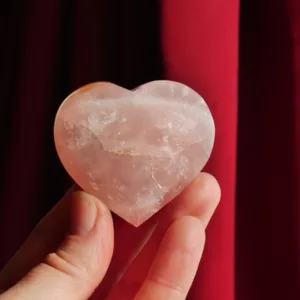 2" Rose Quartz Heart: Faceted Crystal Carving, Brazil