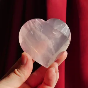 2.5" Girasol Rose Quartz Heart: Faceted Crystal Carving, Brazil