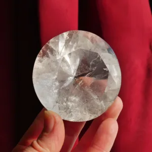 2.5" XL Clear Quartz Diamond Brilliant Cut Crystal Carving 822 Carat