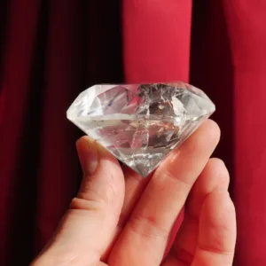 2.25" XL Clear Quartz Diamond Brilliant Cut Crystal Carving 556 Carat